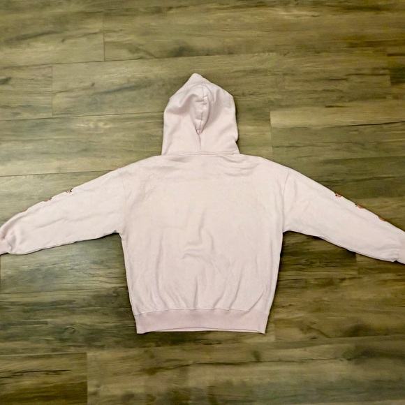 Hollister Light Pink Hoodie with Coffee and Croissant Design - Picture 2 of 3